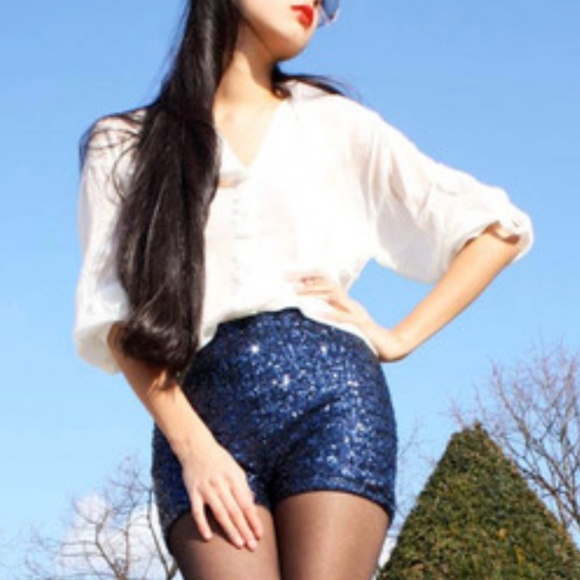 . Pants - sold out! BLUE SEQUIN SHORTS